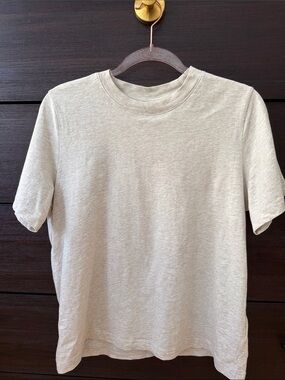 COS Short Sleeve Crew Neck Tee in Light Beige